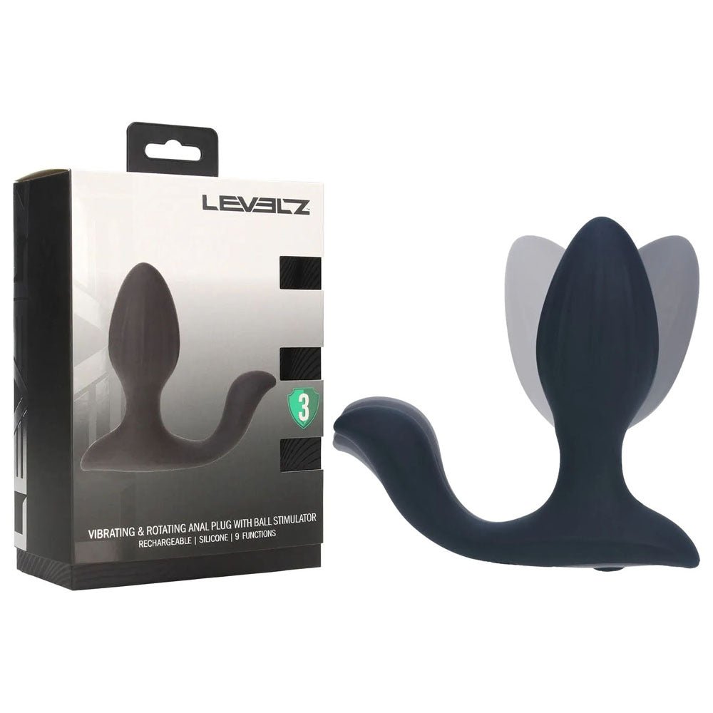 LEVELZ Vibrating & Rotating Anal Plug with Ball Stimulator -  10.7 cm USB Rechargeable Vibrating Butt Plug