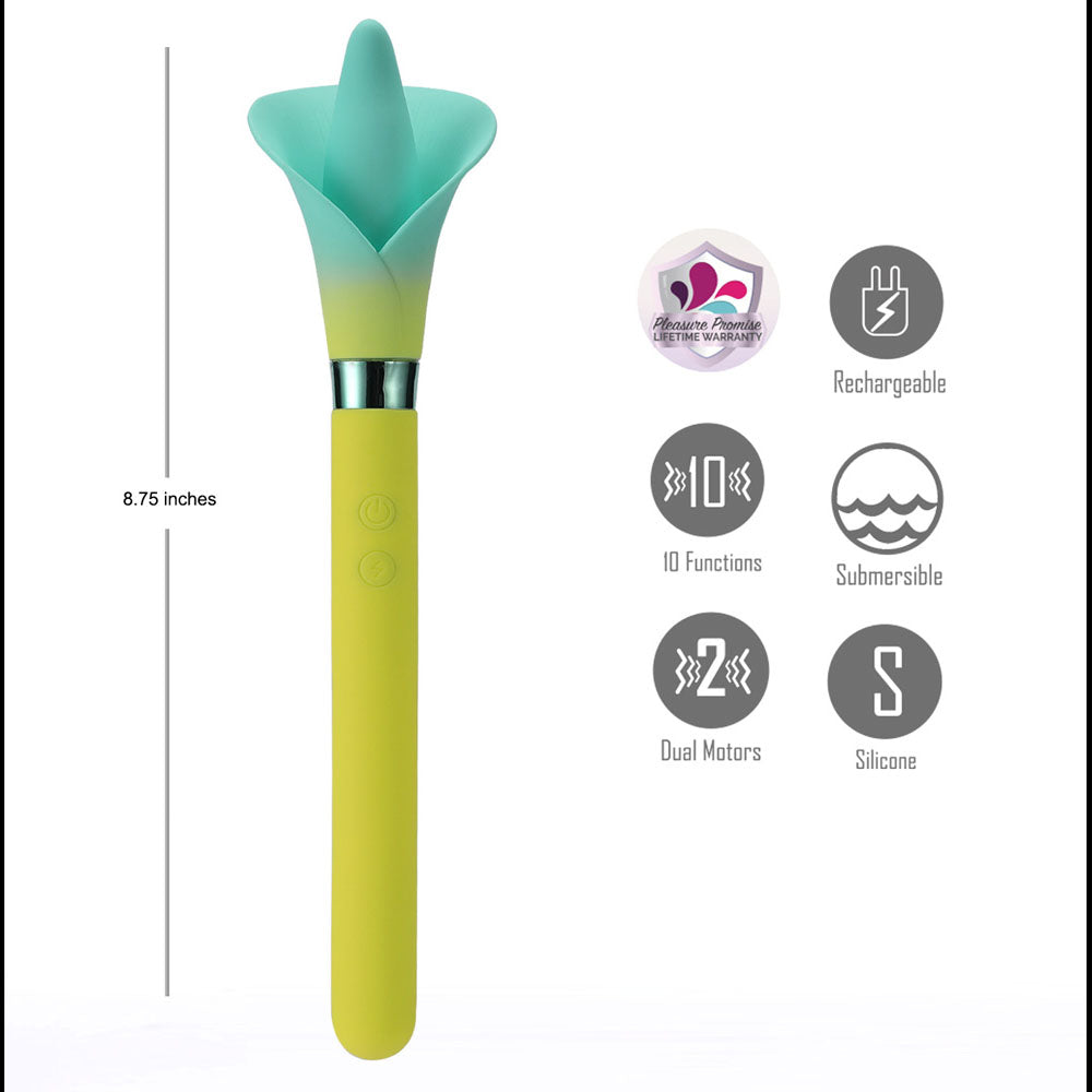Maia VALA -  - /Green 22.2 cm USB Rechargeable Flower Vibrator