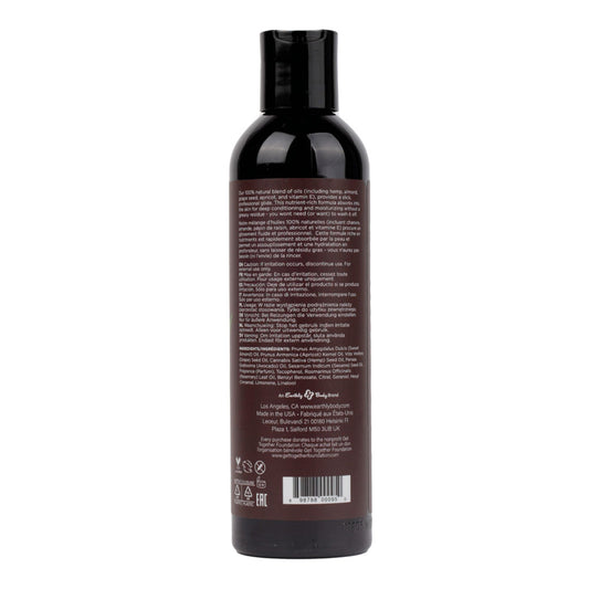 Hemp Seed Massage & Body Oil - Naked In The Woods ( Tea & Ginger) Scented - 237 ml Bottle