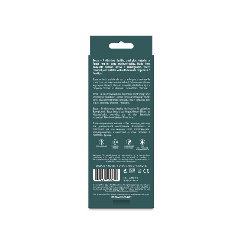 Lust-n-Dreams - Bossa - Fog -  12.5 cm USB Rechargeable Vibrating Butt Plug