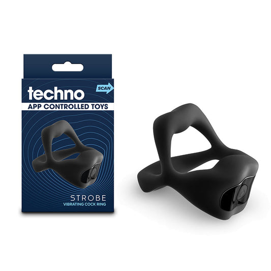 Techno - Strobe -  -  USB Rechargeable Vibrating Cock Ring with App Control