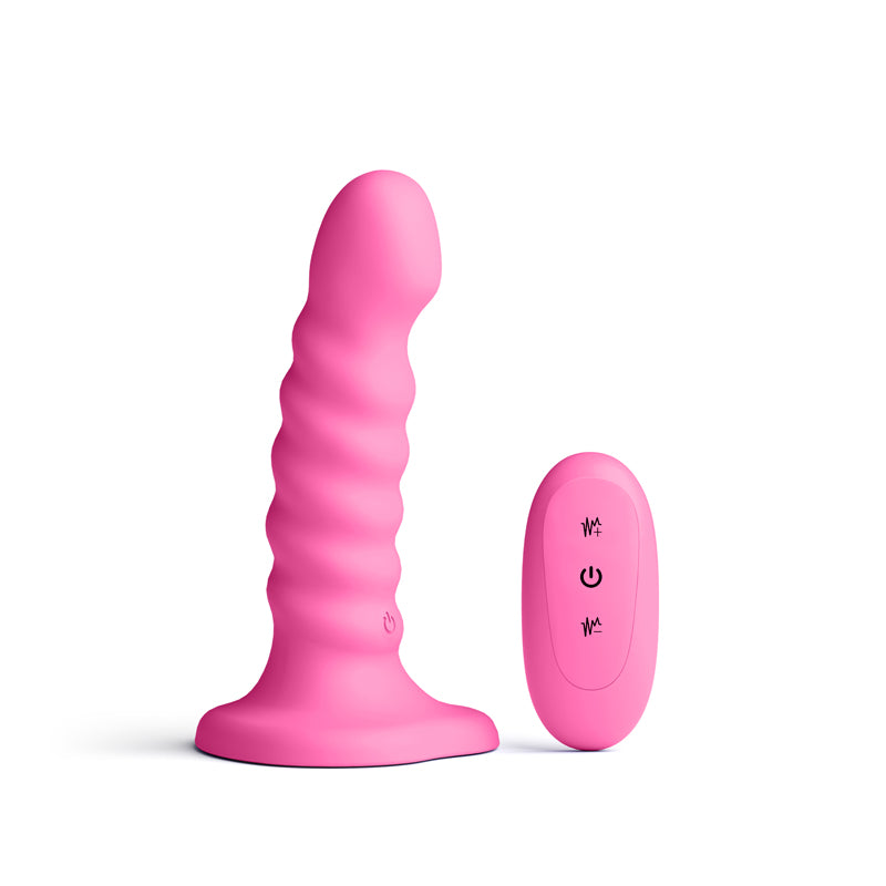 Colours Ribbed - 5'' Vibrating Dildo -  -  14.5 cm USB Rechargeable Vibrating Dildo with Wireless Remote