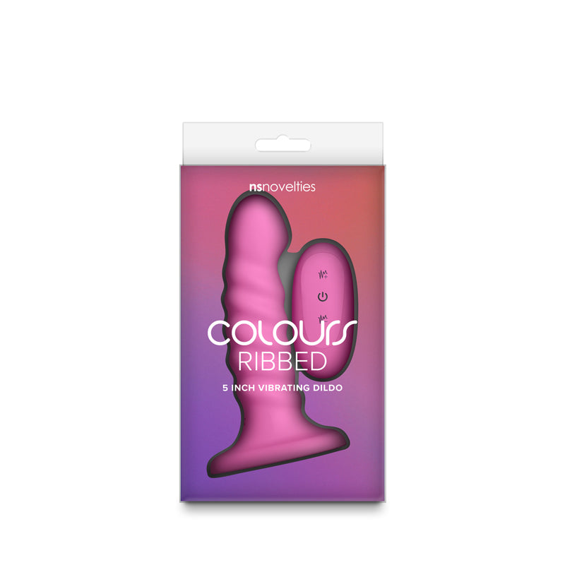 Colours Ribbed - 5'' Vibrating Dildo -  -  14.5 cm USB Rechargeable Vibrating Dildo with Wireless Remote