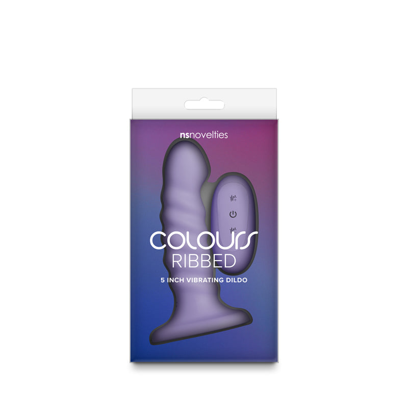 Colours Ribbed - 5'' Vibrating Dildo -  -  14.5 cm USB Rechargeable Vibrating Dildo with Wireless Remote