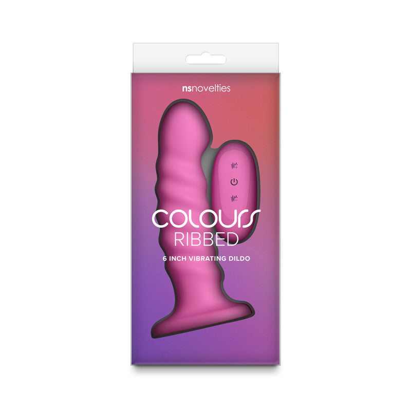 Colours Ribbed - 6'' Vibrating Dildo -  -  16.5 cm USB Rechargeable Vibrating Dildo with Wireless Remote