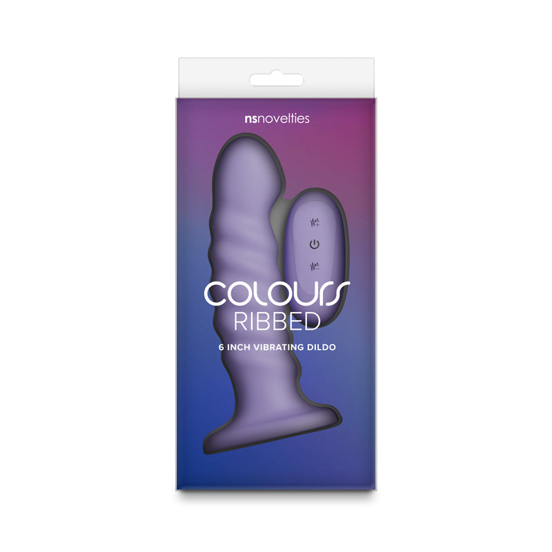Colours Ribbed - 6'' Vibrating Dildo -  -  16.5 cm USB Rechargeable Vibrating Dildo with Wireless Remote