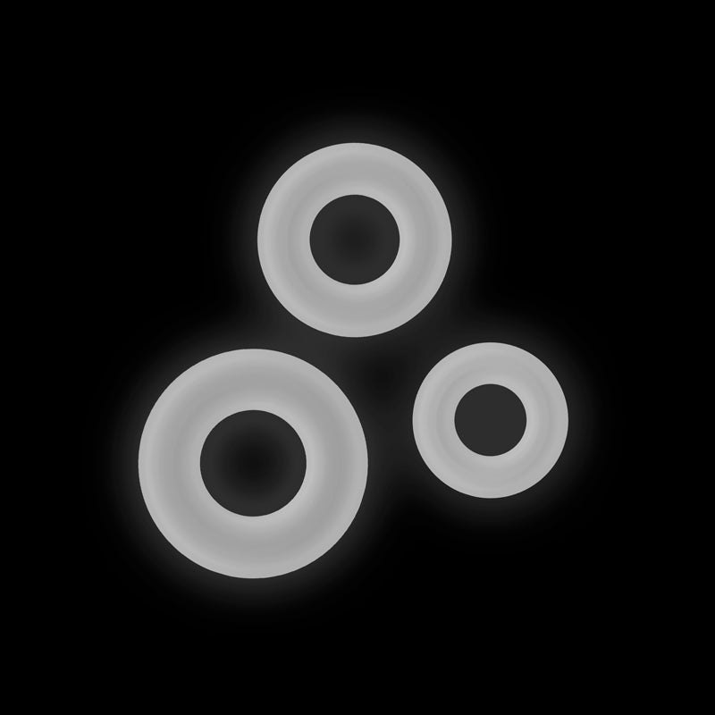 Firefly - 3pc Bubble Rings -  - Glow in Dark Cock Rings - Set of 3 Sizes