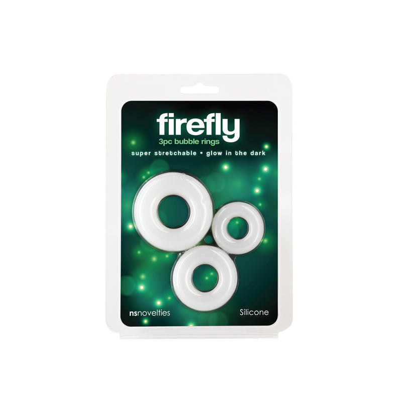 Firefly - 3pc Bubble Rings -  - Glow in Dark Cock Rings - Set of 3 Sizes