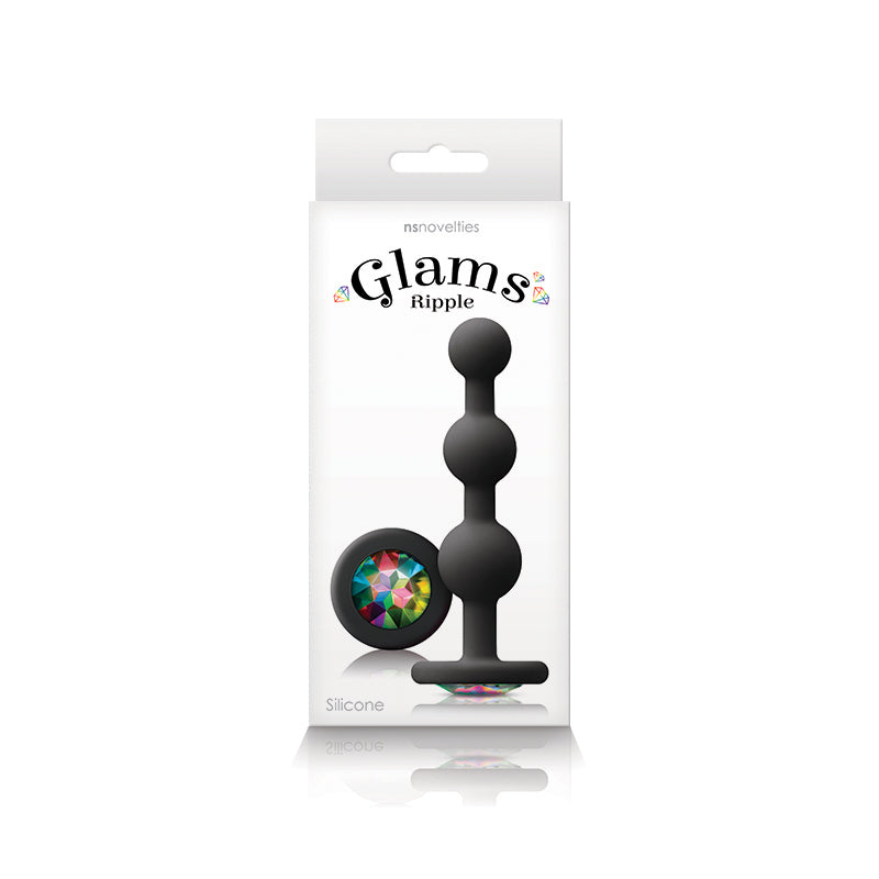 Glams Ripple - Rainbow Gem -  -  11.4 cm Butt Plug with Rainbow Gem Base
