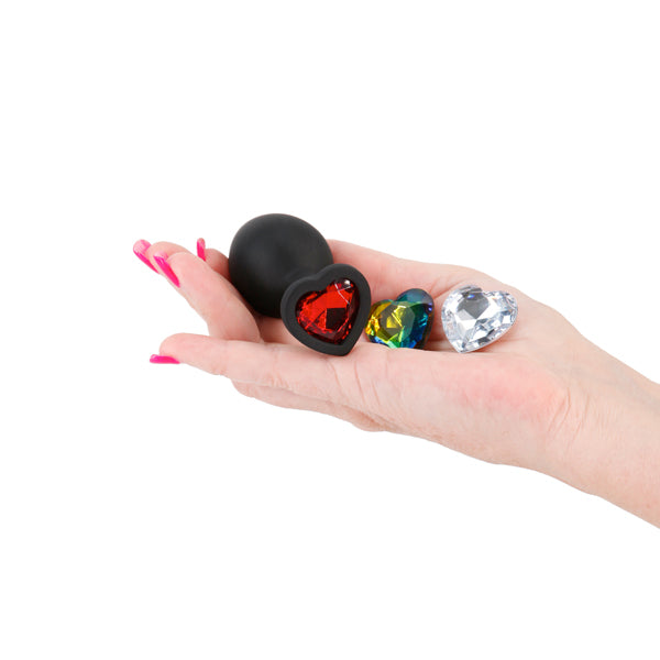 Glams Xchange Heart - Medium -  Medium Butt Plug with Interchangeable Heart Gems