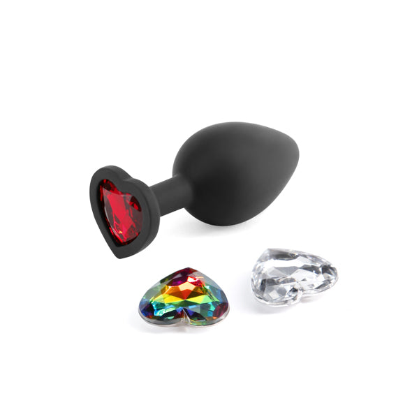 Glams Xchange Heart - Medium -  Medium Butt Plug with Interchangeable Heart Gems