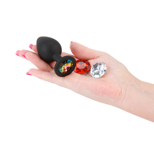 Glams Xchange Round - Medium -  Medium Butt Plug with Interchangeable Round Gems