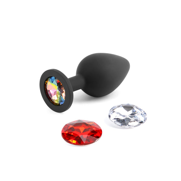Glams Xchange Round - Medium -  Medium Butt Plug with Interchangeable Round Gems