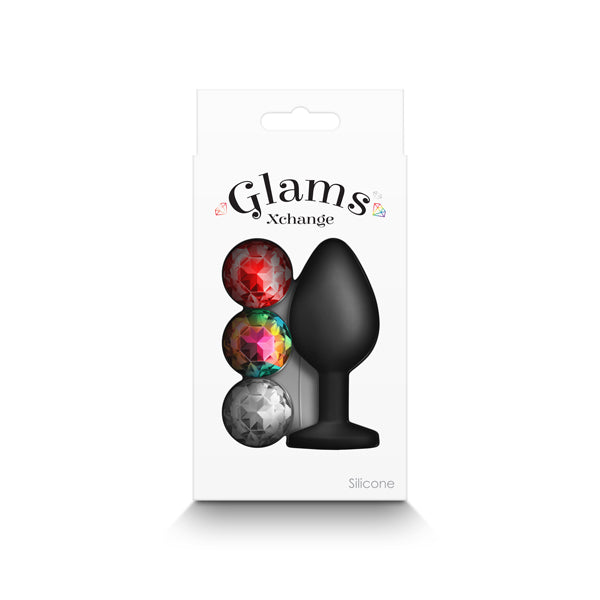 Glams Xchange Round - Medium -  Medium Butt Plug with Interchangeable Round Gems