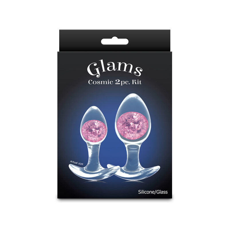 Glams Cosmic 2pc Kit -  - Clear/ Butt Plugs - Set of 2 Sizes