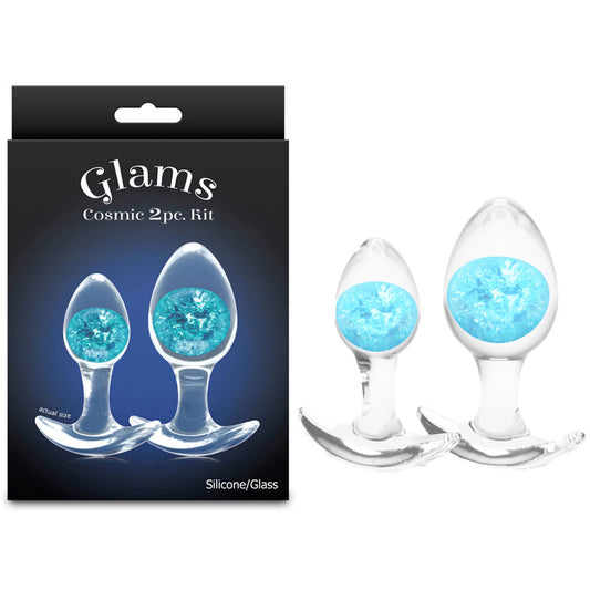 Glams Cosmic 2pc Kit -  - Clear/ Butt Plugs - Set of 2 Sizes