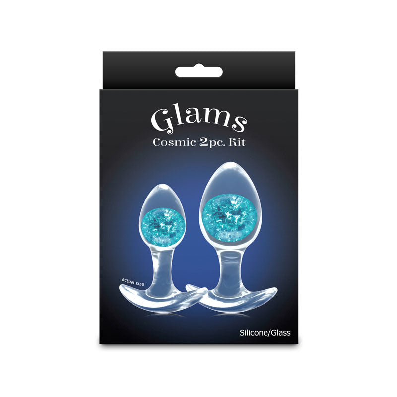 Glams Cosmic 2pc Kit -  - Clear/ Butt Plugs - Set of 2 Sizes