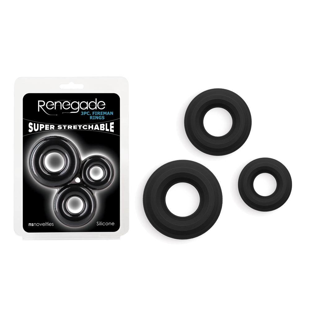 Renegade 3pc Fireman Rings -  -  Cock Rings - Set of 3 Sizes