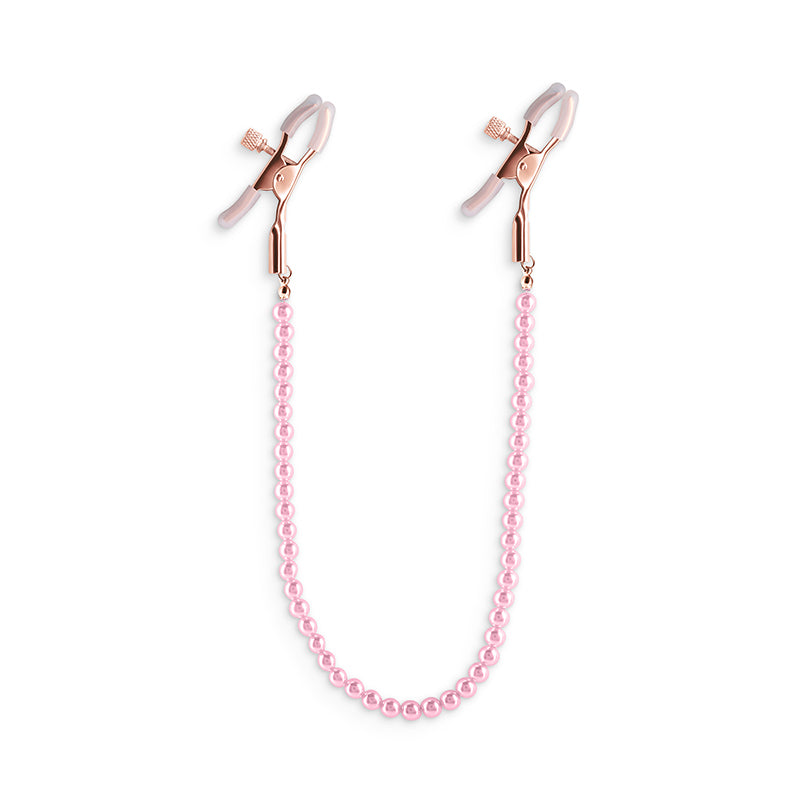 Bound Nipple Clamps - DC1 -  - Gold Nipple Clamps with  Pearl Chain