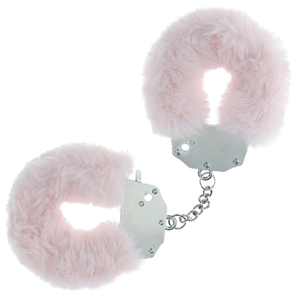 OUCH! Heavy-Duty Fluffy Cuffs - Powder  - Powder  Fluffy Restraints
