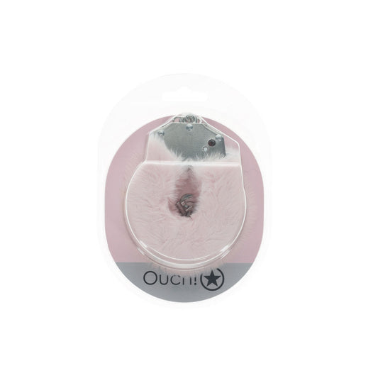 OUCH! Heavy-Duty Fluffy Cuffs - Powder  - Powder  Fluffy Restraints