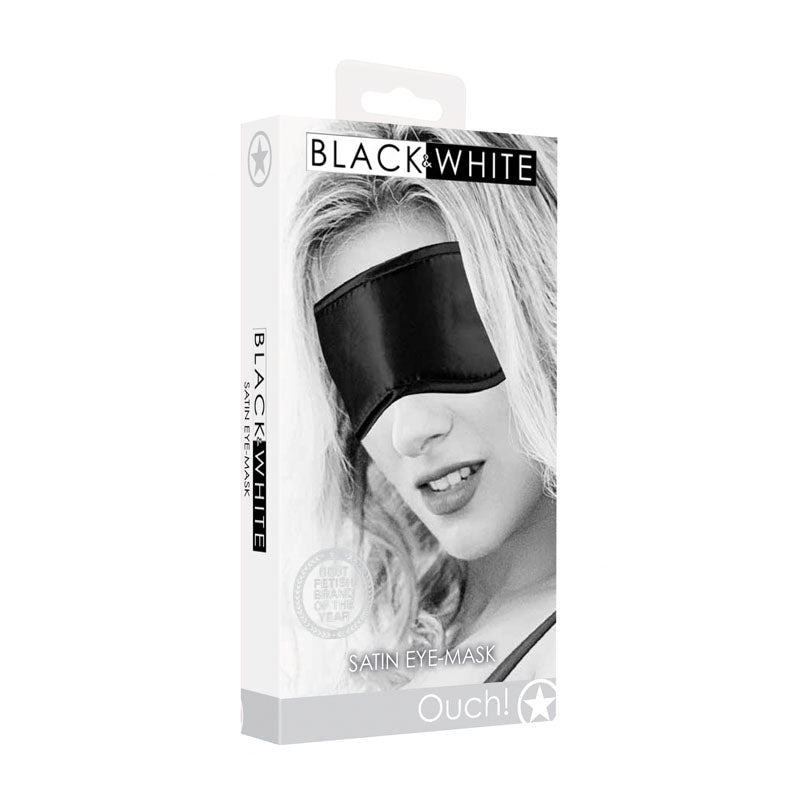 OUCH!  & White Satin Eye-Mask -  Eye Restraint