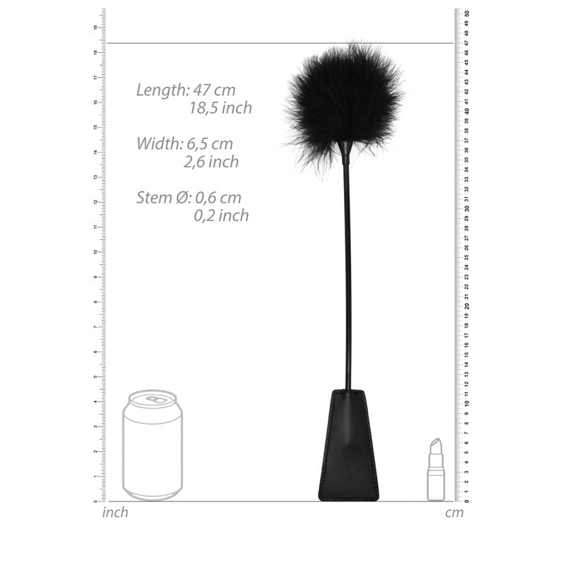 OUCH!  & White Crop with Feather Tickler -  44 cm Feather Crop