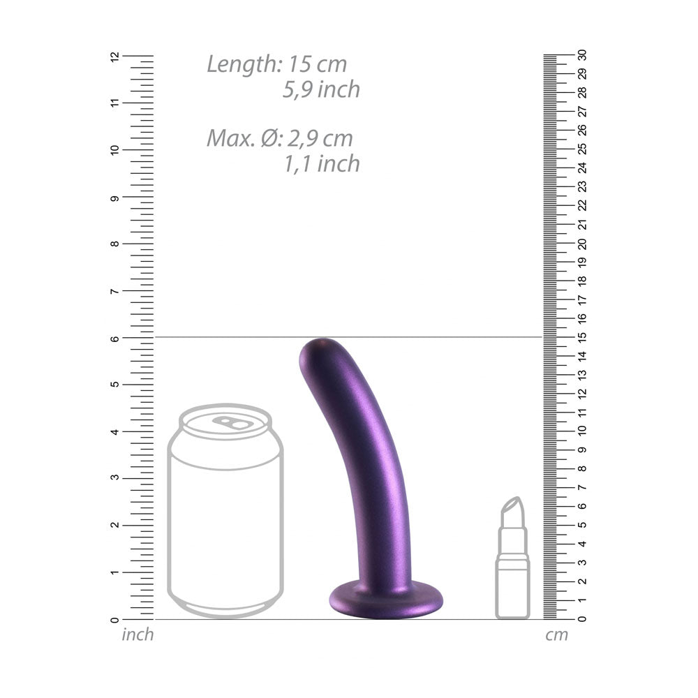 OUCH! Smooth Silicone G-Spot Dildo - 6'' / 14.5 cm - Metallic  14.5 cm Dildo