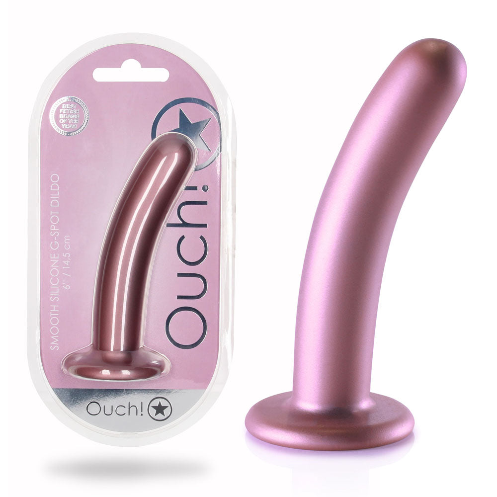 OUCH! Smooth Silicone G-Spot Dildo - 6'' / 14.5 cm -  14.5 cm Dildo