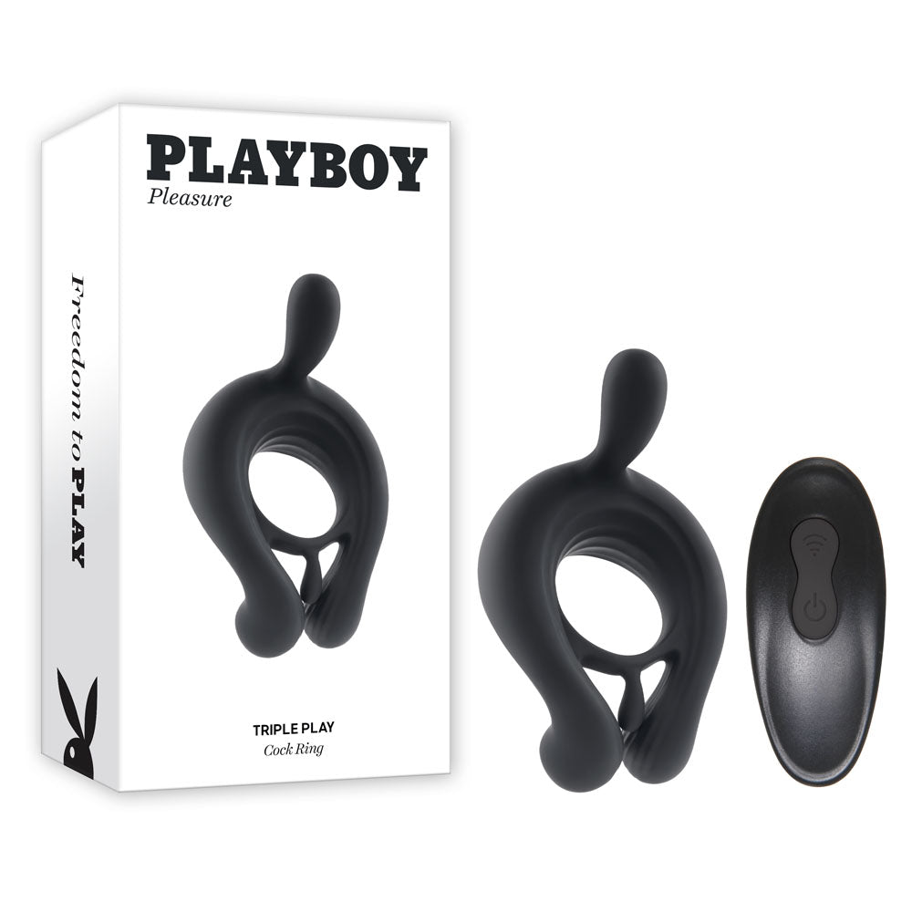 Playboy Pleasure TRIPLE PLAY -  USB Rechargeable Cock Ring with Wireless Remote