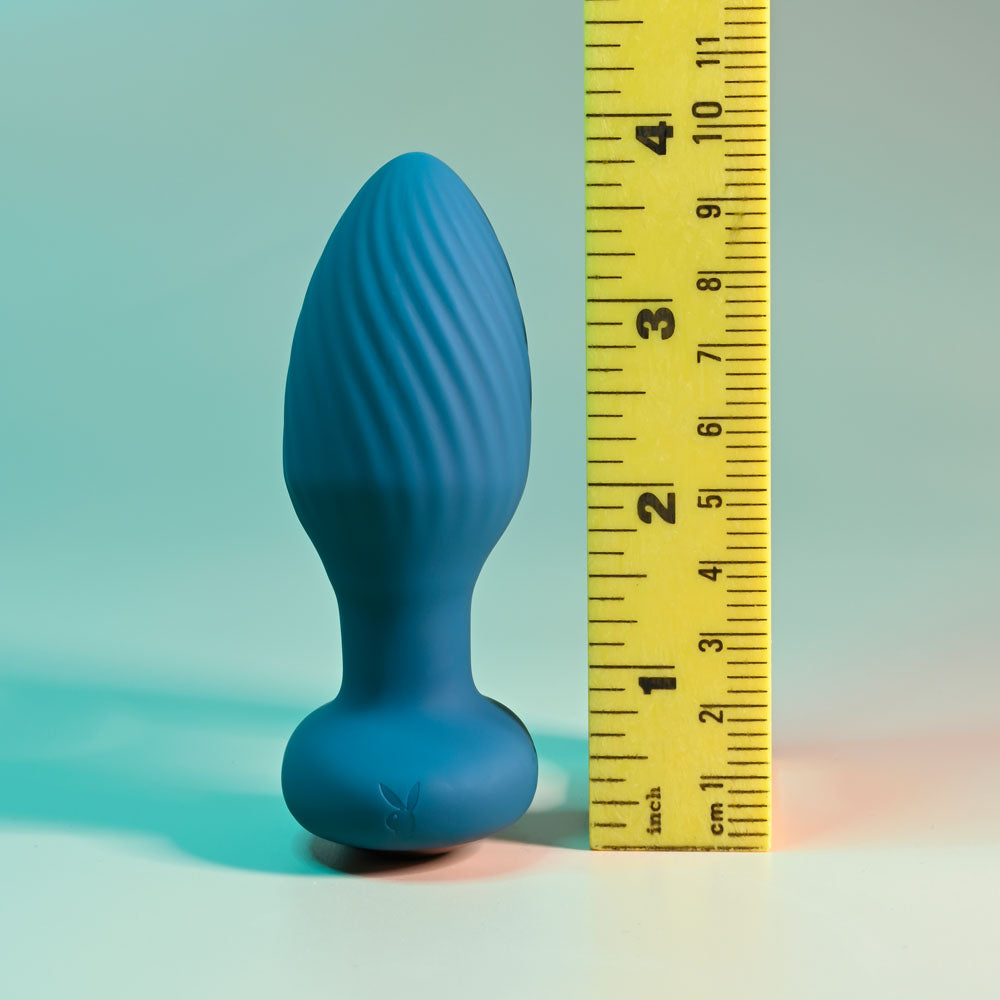 Playboy Pleasure SPINNING TAIL TEASER -  9.7 cm USB Rechargeable Vibrating & Rotating Butt Plug with Wireless Remote