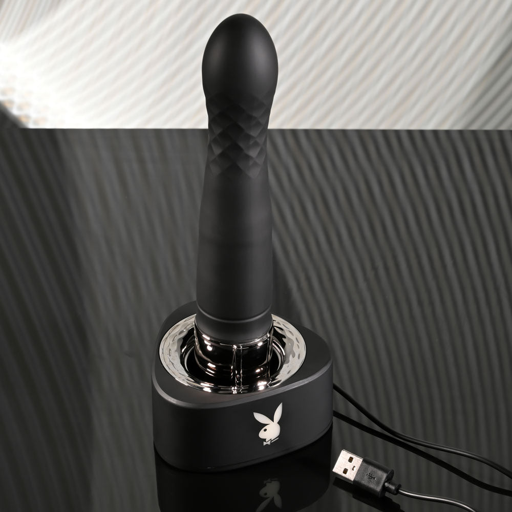 Playboy Pleasure PLEASURE ZONE -  21.4 cm Rechargeable Vibrator with USB Charging Dock
