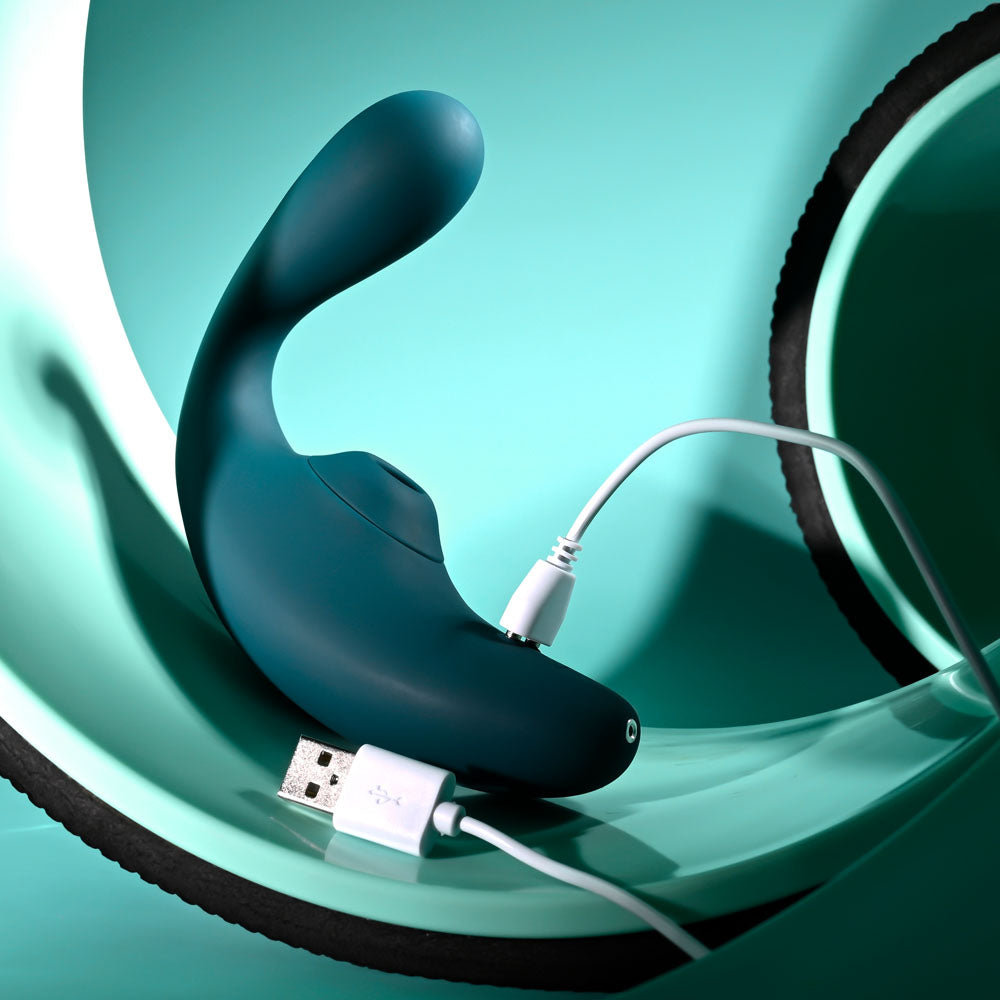 Playboy Pleasure CHARMER -  USB Rechargeable Vibrator with Clitoral Suction