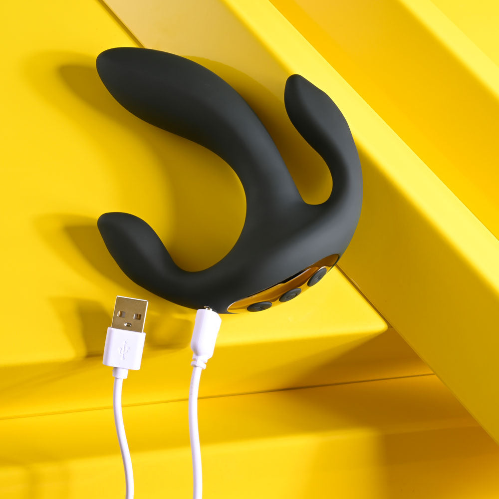 Playboy Pleasure TRIPLE THREAT -  USB Rechargeable Triple Probe Vibrator
