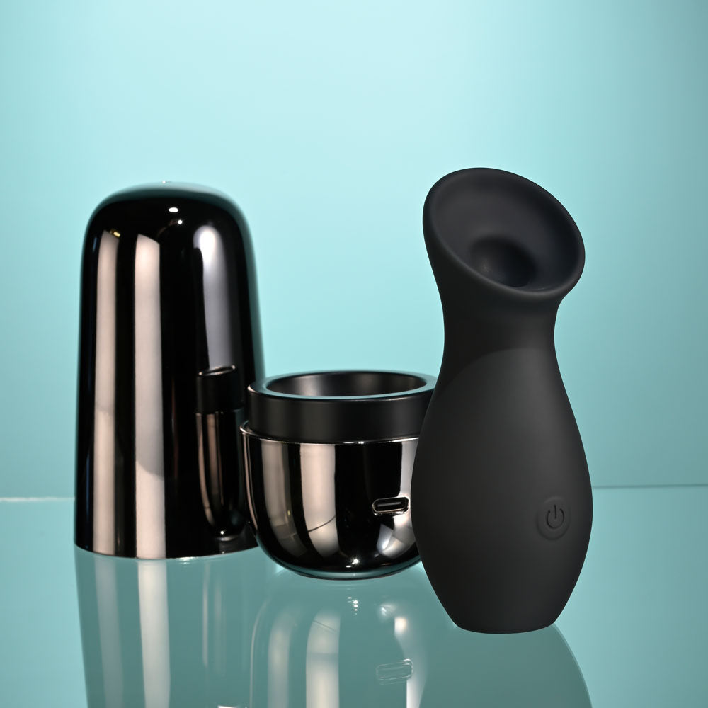 Playboy Pleasure THE JET SET - SUCKER -  10.3 cm Sucking Stimulator with Rechargeable Charging Case