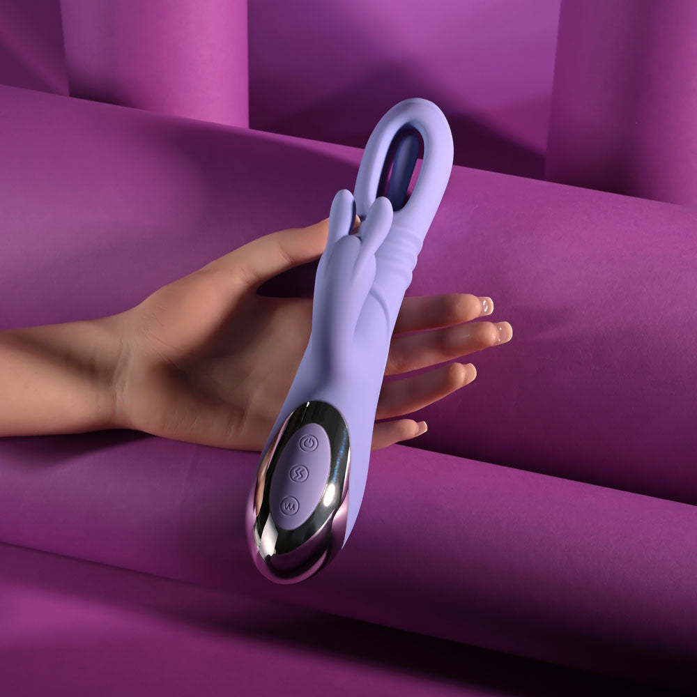 Playboy Pleasure TAP ME IN -  24.2 cm USB Rechargeable Rabbit Vibrator with Tapping Shaft