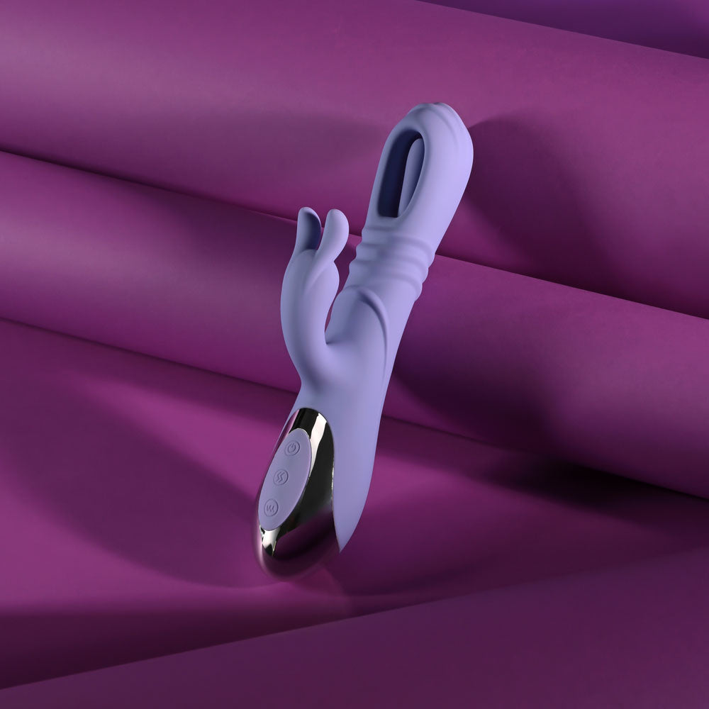 Playboy Pleasure TAP ME IN -  24.2 cm USB Rechargeable Rabbit Vibrator with Tapping Shaft