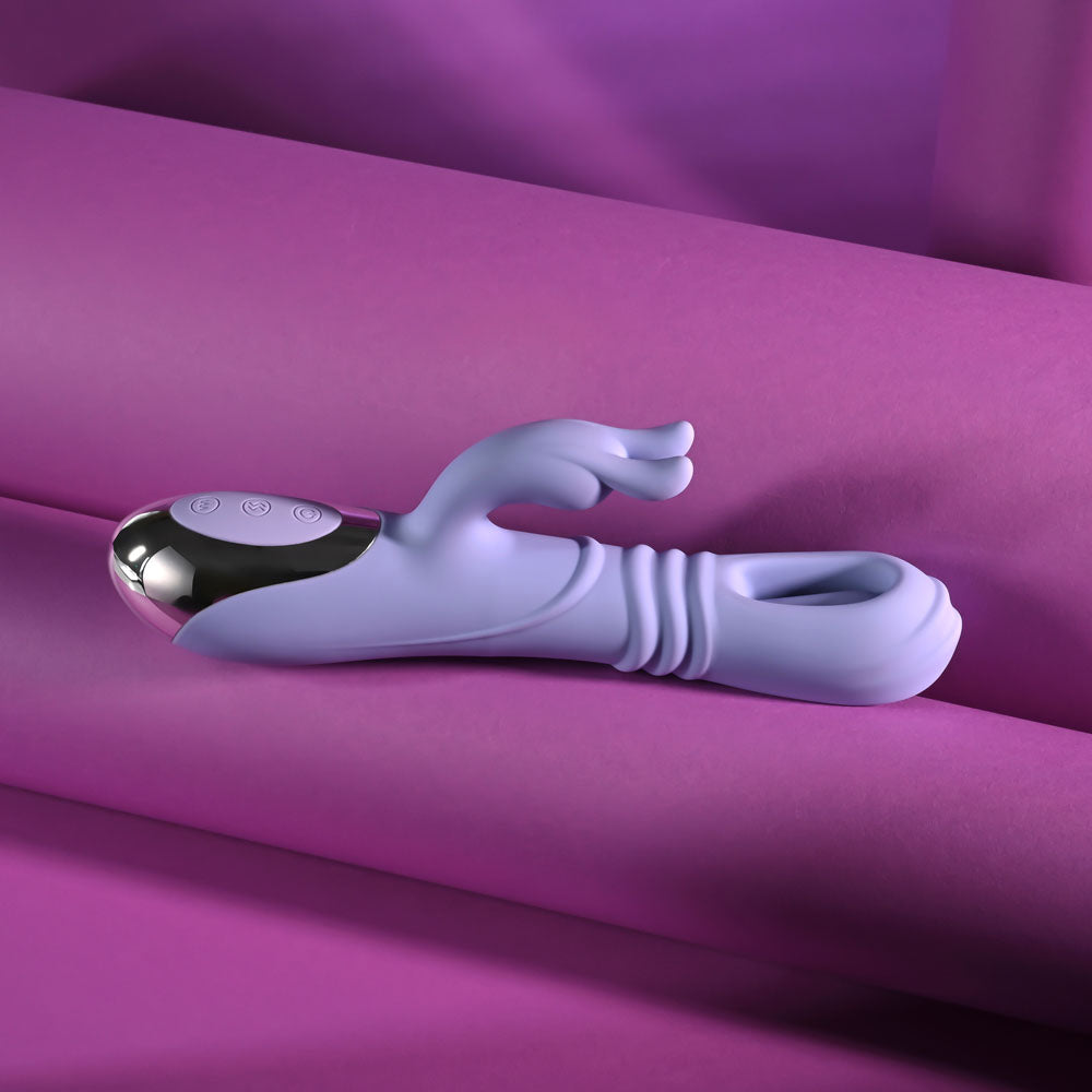 Playboy Pleasure TAP ME IN -  24.2 cm USB Rechargeable Rabbit Vibrator with Tapping Shaft