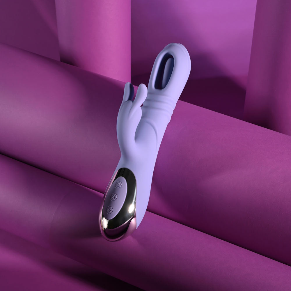 Playboy Pleasure TAP ME IN -  24.2 cm USB Rechargeable Rabbit Vibrator with Tapping Shaft