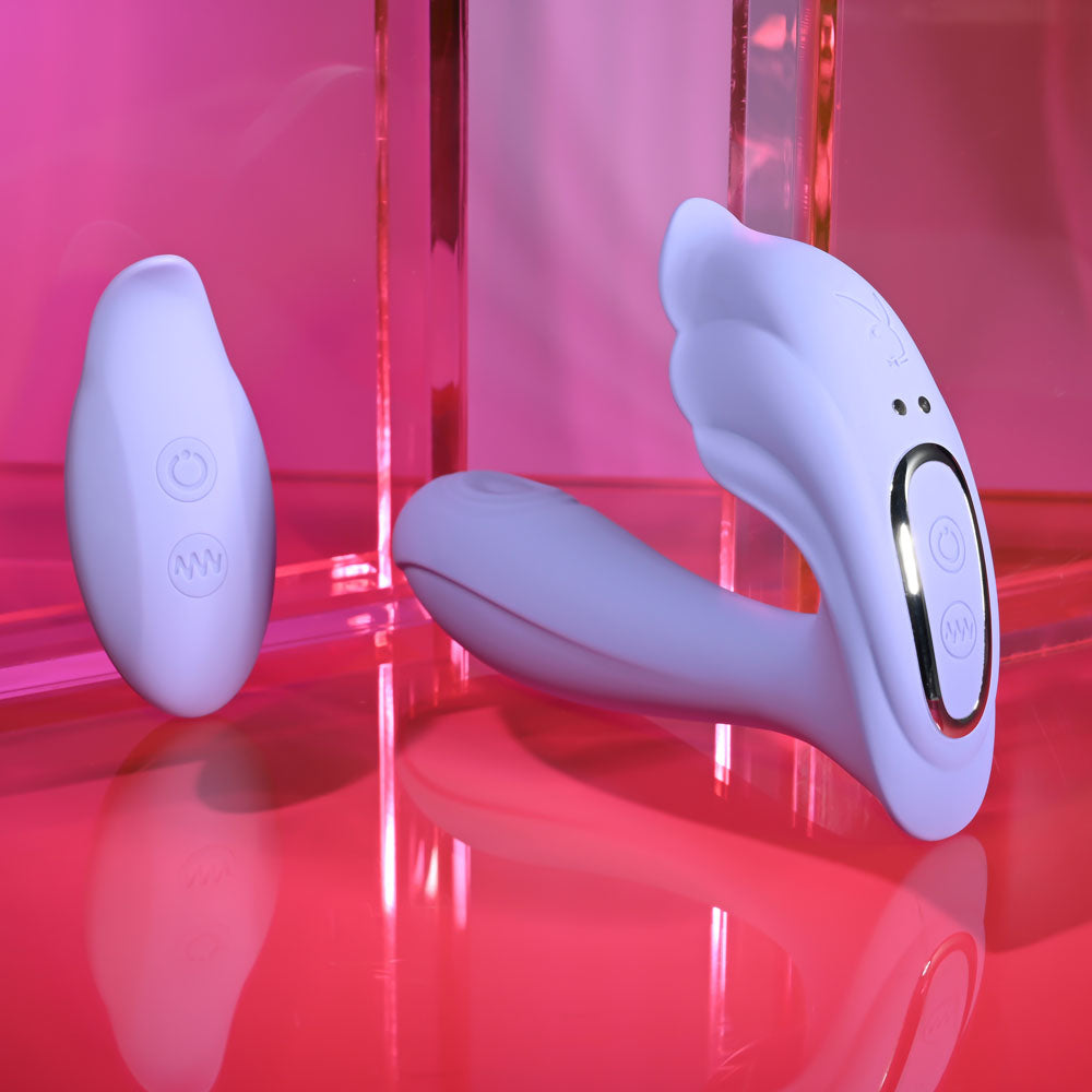 Playboy Pleasure LILAC FANTASY -  13.5 cm USB Rechargeable Tapping Vibrator with Remote