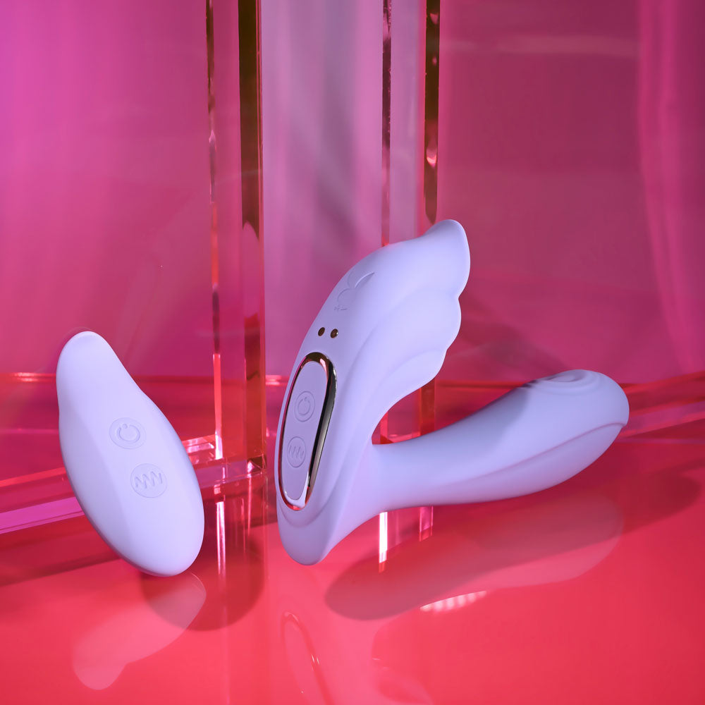 Playboy Pleasure LILAC FANTASY -  13.5 cm USB Rechargeable Tapping Vibrator with Remote