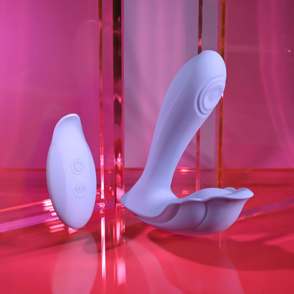 Playboy Pleasure LILAC FANTASY -  13.5 cm USB Rechargeable Tapping Vibrator with Remote