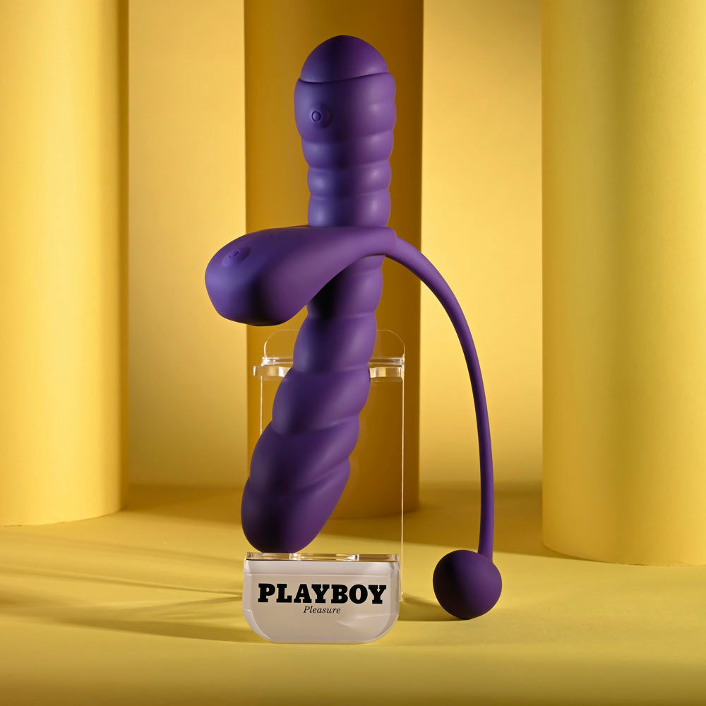 Playboy Pleasure TWISTED PLAYGROUND -  USB Rechargeable Vibrator and Cock Ring Kit