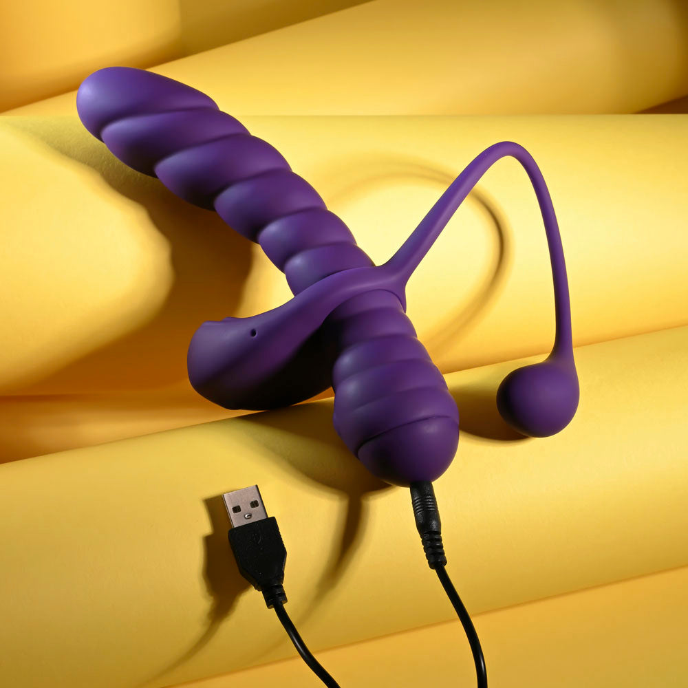 Playboy Pleasure TWISTED PLAYGROUND -  USB Rechargeable Vibrator and Cock Ring Kit