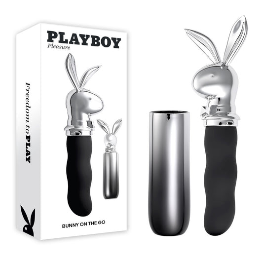 Playboy Pleasure BUNNY ON THE GO - /Chrome 18.6 cm USB-C Rechargeable Vibrator