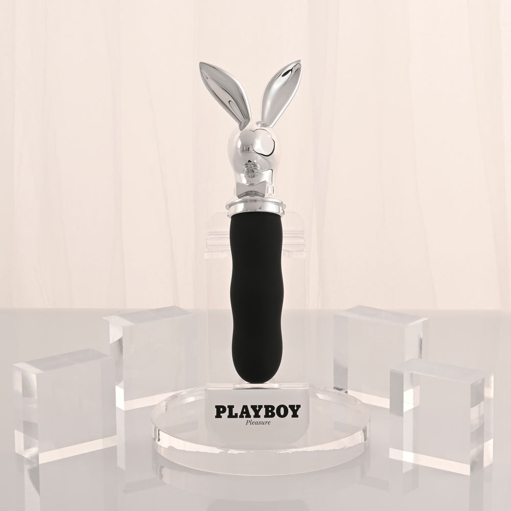 Playboy Pleasure BUNNY ON THE GO - /Chrome 18.6 cm USB-C Rechargeable Vibrator