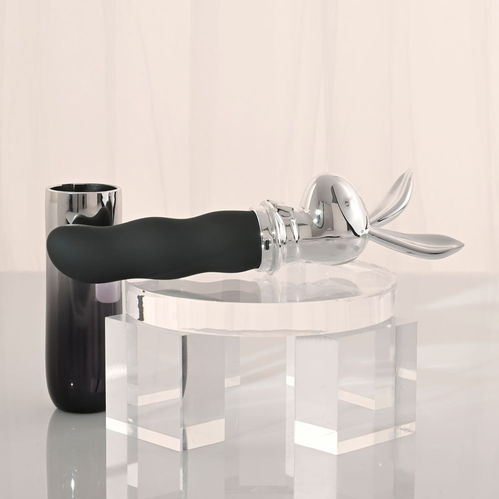 Playboy Pleasure BUNNY ON THE GO - /Chrome 18.6 cm USB-C Rechargeable Vibrator