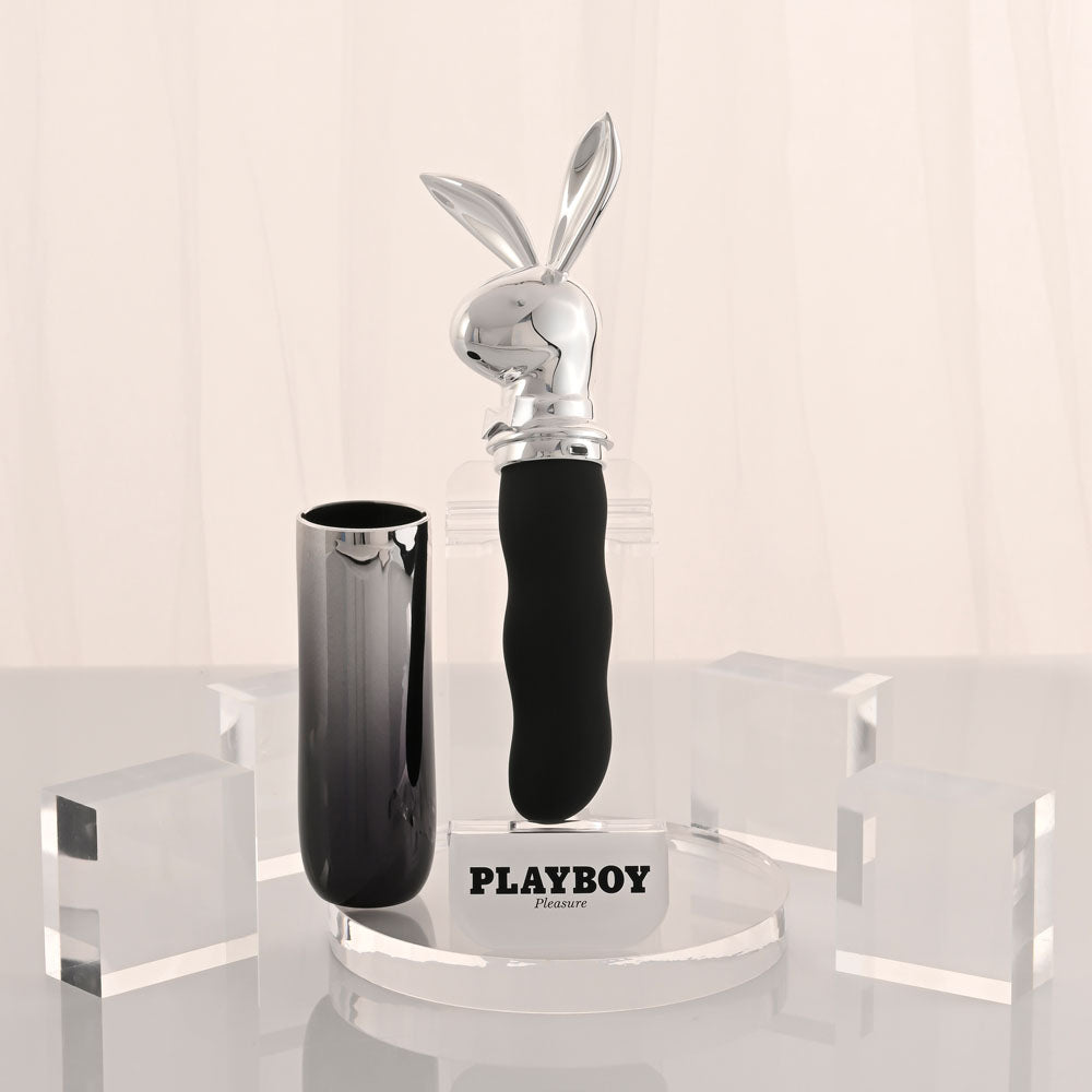 Playboy Pleasure BUNNY ON THE GO - /Chrome 18.6 cm USB-C Rechargeable Vibrator