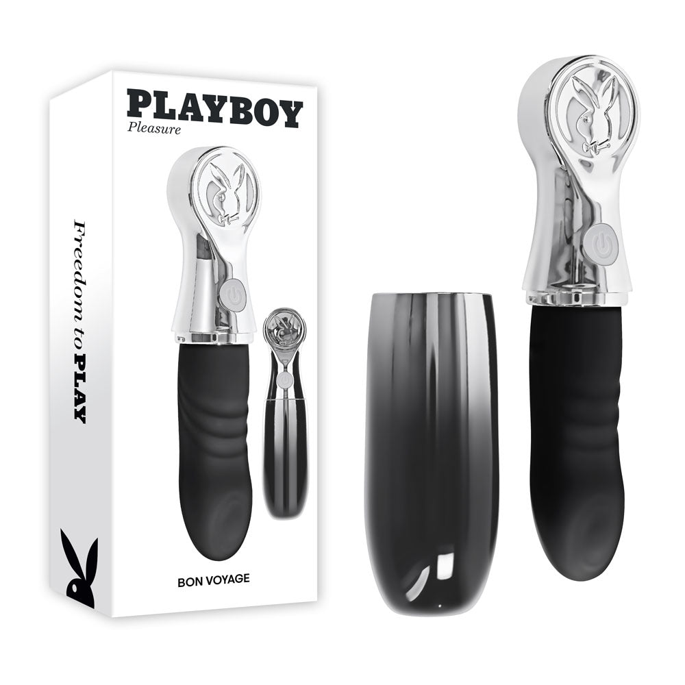 Playboy Pleasure BON VOYAGE - /Chrome 18.7 cm USB-C Rechargeable Tapping Vibrator