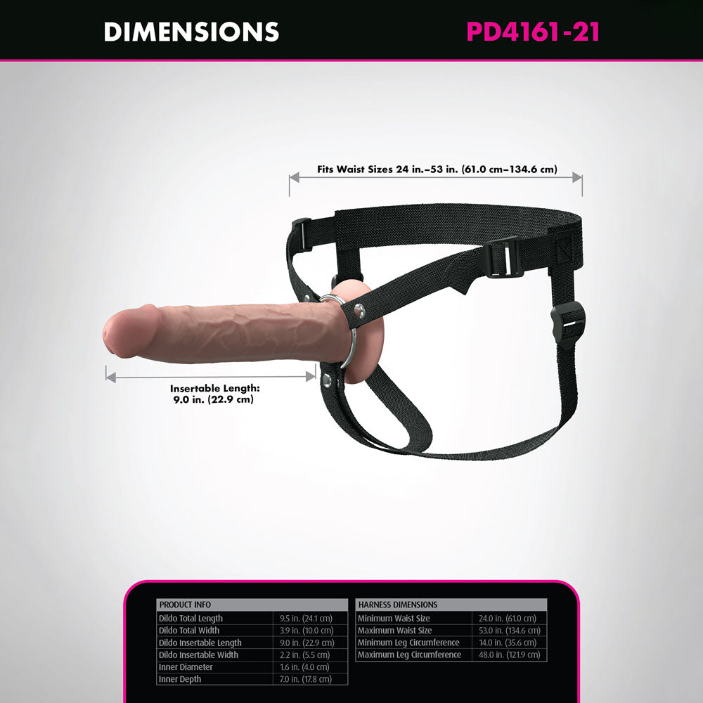 Fantasy X-Tensions Elite 9'' Silicone Hollow Strap-On -  -  22.9 cm Hollow Strap-On